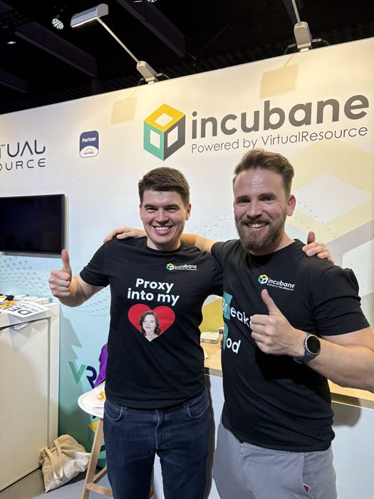 Rick Leunisse and Matt Komendołowicz at the Incubane booth at Workday Rising EMEA